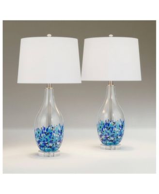 Marnie 27 3/4" Tall Curved Modern Coastal Table Lamps Set of 2  Art Glass Living Room Bedroom (Colors May Vary)