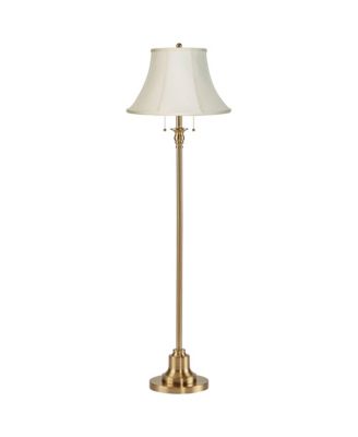 Dyna 58" High Antique Brass and Bell 2-Light Floor Lamp