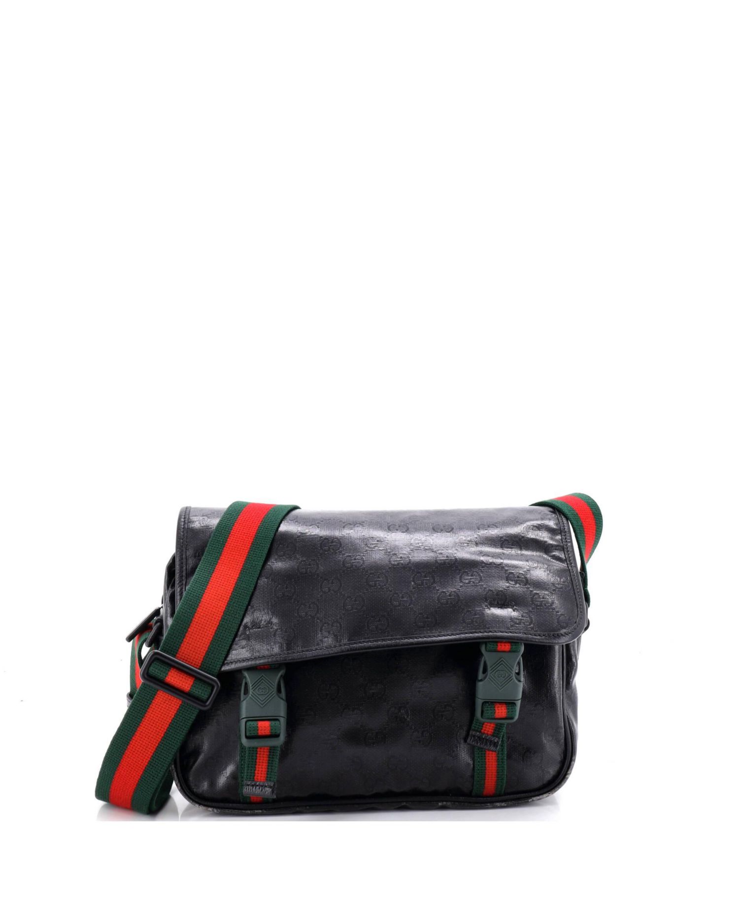 Small Web Buckle Messenger Bag GG Coated Canvas