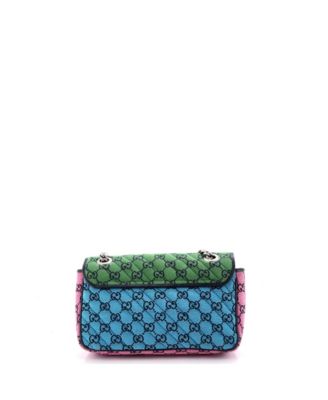 Small GG Marmont Flap Bag Diagonal Quilted GG Canvas with Leather
