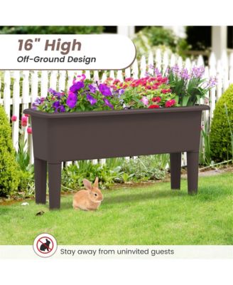 2 PCS Raised Garden Beds with Detachable Legs and Drainage Hole for Vegetables