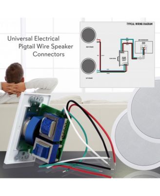 Wall Mount Volume Control Knob - Flush In-Wall Plate Rotary Style Adjustment, 20-20kHz Freq. Response Companion for Hi-Fi Four-Pair Speaker