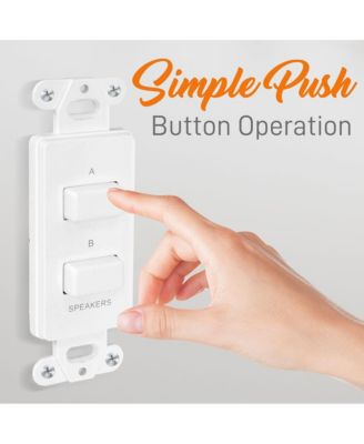 In Wall Speaker Selector Switch - Home Audio 2-Channel A/B Dual Channel Speakers Controller Pod Box PVCS2