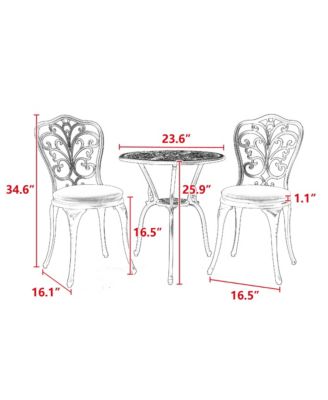 Patio Bistro Sets 3 Piece Outdoor Cast Aluminum Patio Bistro Set
