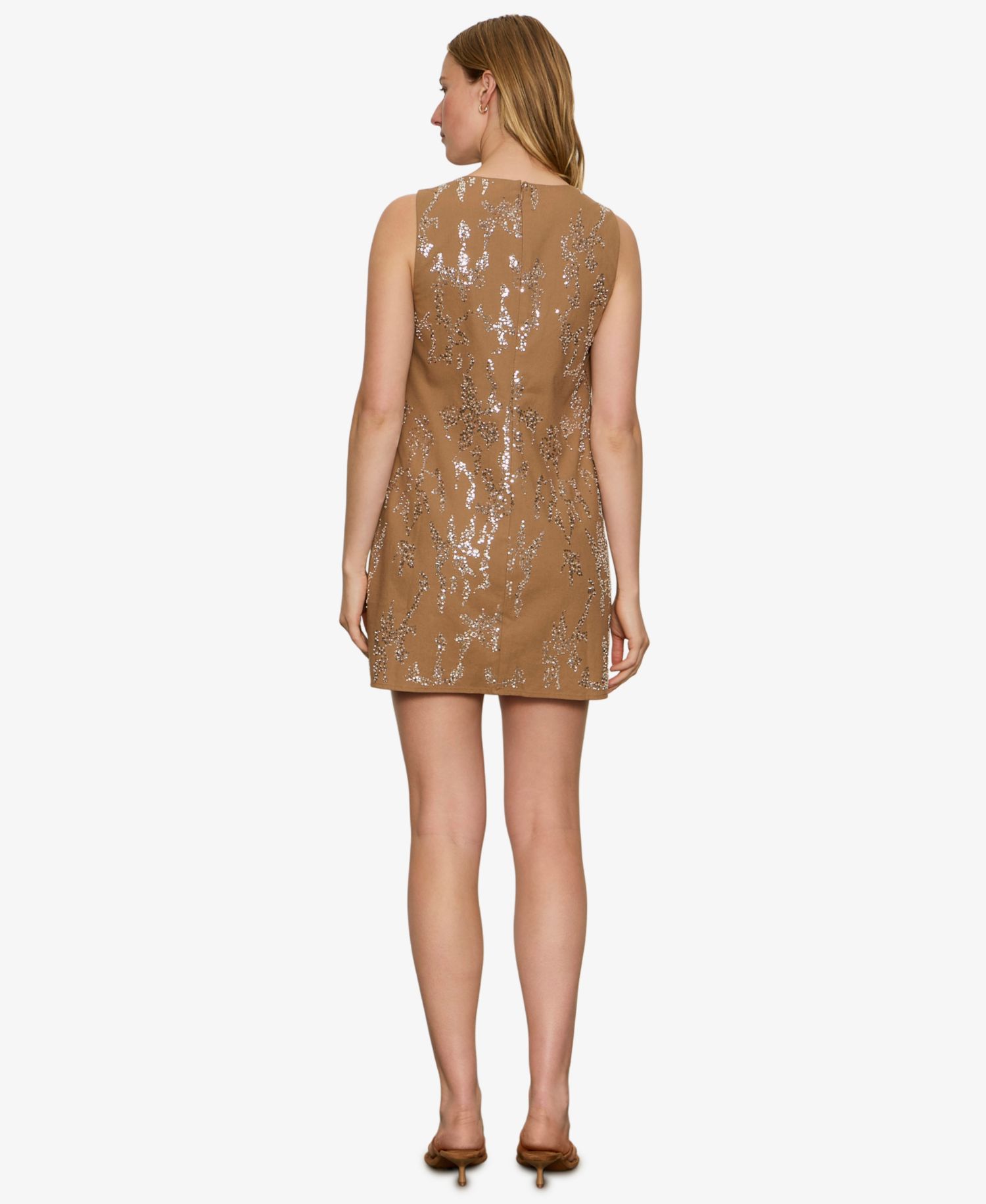 Women's Embellished Crewneck Straight Shift Dress