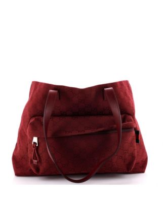 Large Front Pocket Debossed Logo Tote GG Canvas