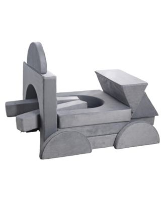 14-Piece Modular Kids Play Couch with Armrests, Convertible Sectional Toddler Sofa