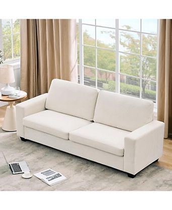 83" Corduroy 3-Seater Sofa, Modern Upholstered Couch with Deep Seat and Wide Armrests