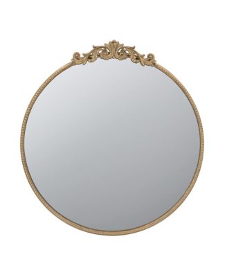 30" x 32" Round Mirror, Wall Mounted Mirror with Metal Frame for Bathroom Living Room