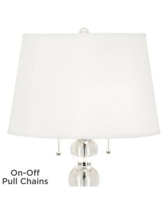 Modern Table Lamps 26.5" High Set of 2 Stacked Crystal Spheres Glass Drum Shade for Living Room Family Bedroom