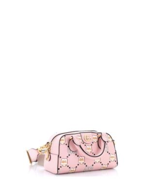 Mini Ophidia Convertible Boston Top Handle Bag Kawaii Printed Leather