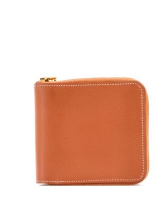 Pre-Owned HERMES Zipengo II Chaine d'Ancre Zip Wallet Leather