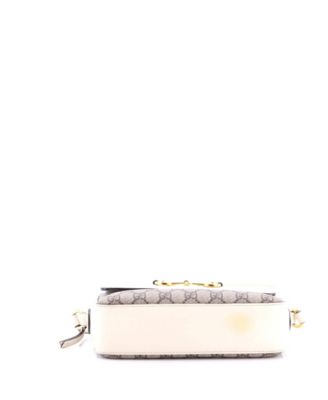 Small Horsebit 1955 Flap Pocket Camera Bag GG Coated Canvas and Leather