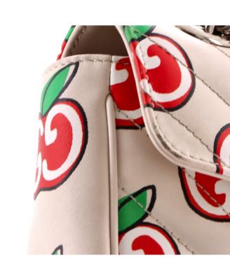 Small GG Marmont Flap Bag Printed Diagonal Quilted Leather