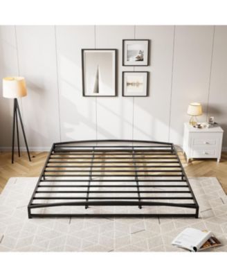 Low Bed Frame 6 Inch Heavy Duty Metal Platform Mattress Foundation Noise-Free No Box Spring Non-Slip