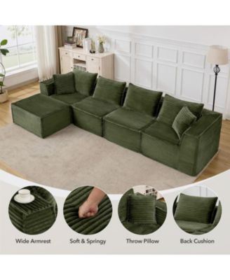 137" Cloud Sectional Sofa, L-Shaped Modular Couch with Chaise, Memory Foam