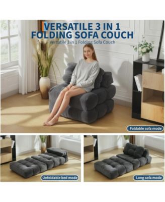 Folding Sofa Bed 2-Pack, Convertible Sleeper Chair with Pillow and Back Support