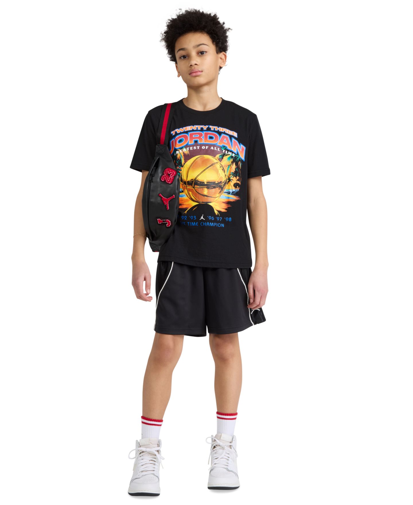 Футболка Jordan Venice Beach Hoops Short-Sleeve T-Shirt для мальчиков, цвет: Чёрный — фото 2