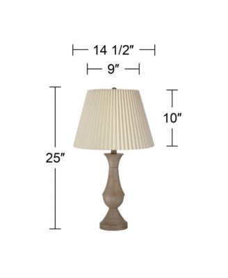 Avery Traditional Table Lamps 25" High Set of 2 Faux Wood with USB Charging Port LED Touch On Off for Living Room Home Desk