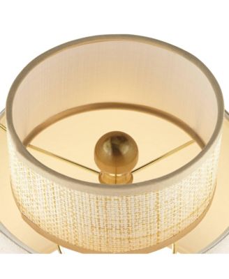 Tull 27" Tall Modern Table Lamps Set of 2 USB Port AC Power Outlet Living Room Charging Tan Tiered Shade