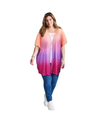 Women's Knit Eyelet Kimono