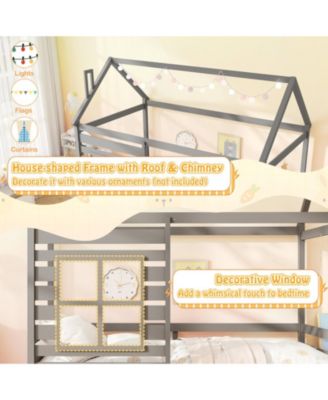 Kids House Bed Frame with Safety Rails
