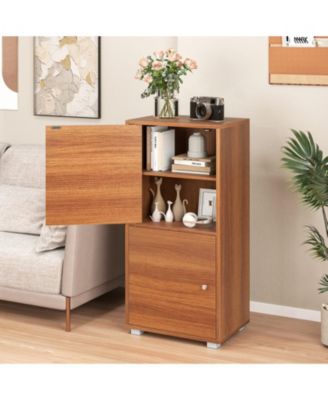 2-Tier Modern Nightstand with Adjustable Shelves and Drawer