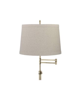 Modern Floor Lamp Adjustable Swing Arm 70" Tall Antique Brass Burlap Drum Shade for Living Room Reading Bedroom Office