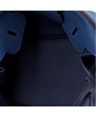 Birkin 35 Handbag Blue Clemence with Gold Hardware