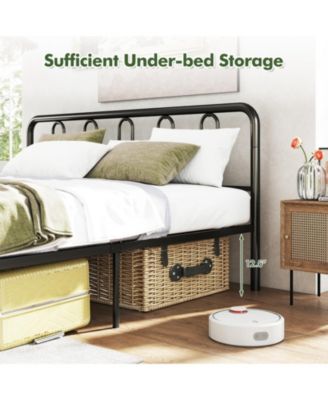 King Metal Bed Frame with Headboard