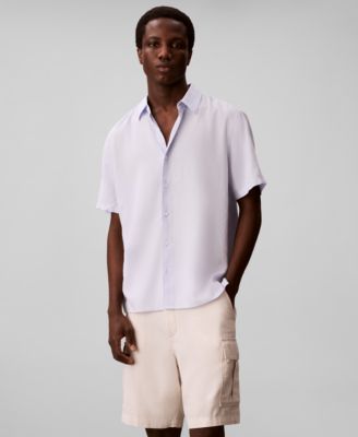Men's Linen-Blend Classic Button-Down Shirt