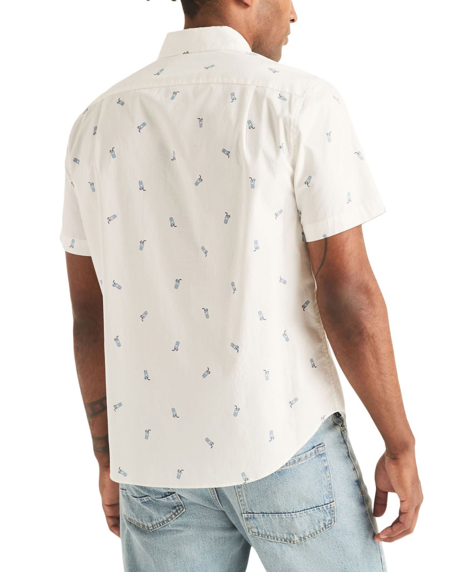 Men's Short-Sleeve Oxford Print Shirt