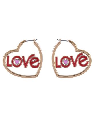 Heart Shaped Hoop Earrings Brass Material