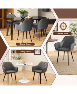 Leisure Dining Chairs Set of Two with Curved Backrest