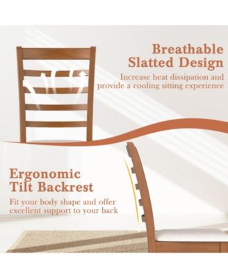 Modern Upholstered Wooden Dining Chairs Set of Two