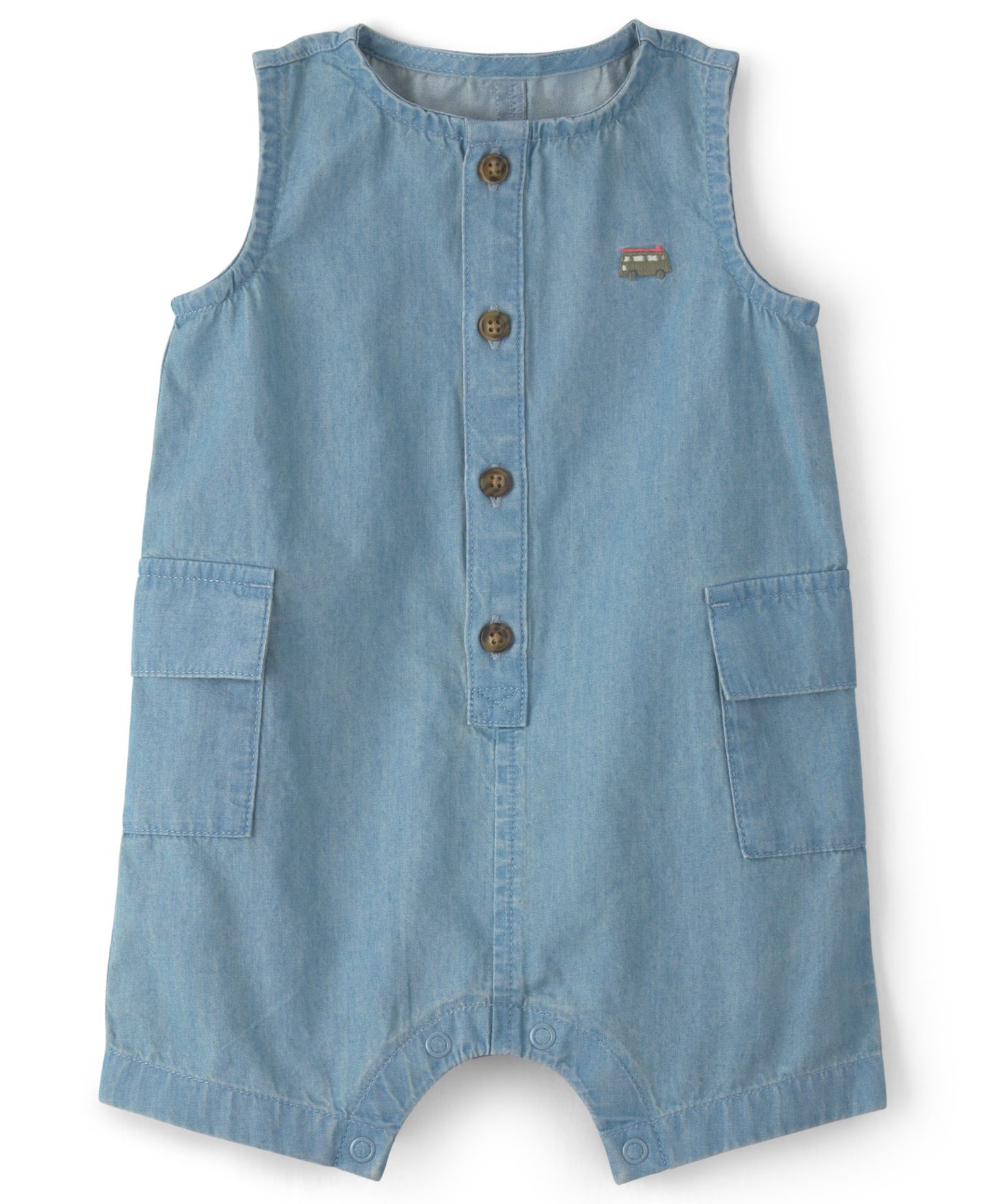 Комбинезон Carter's Beach Cruiser Chambray Sleeveless Romper для мальчиков-малышей, цвет: Джинсовый — фото 1