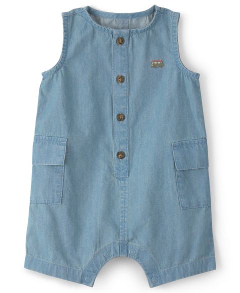 Комбинезон Carter's Beach Cruiser Chambray Sleeveless Romper для мальчиков-малышей, цвет: Джинсовый