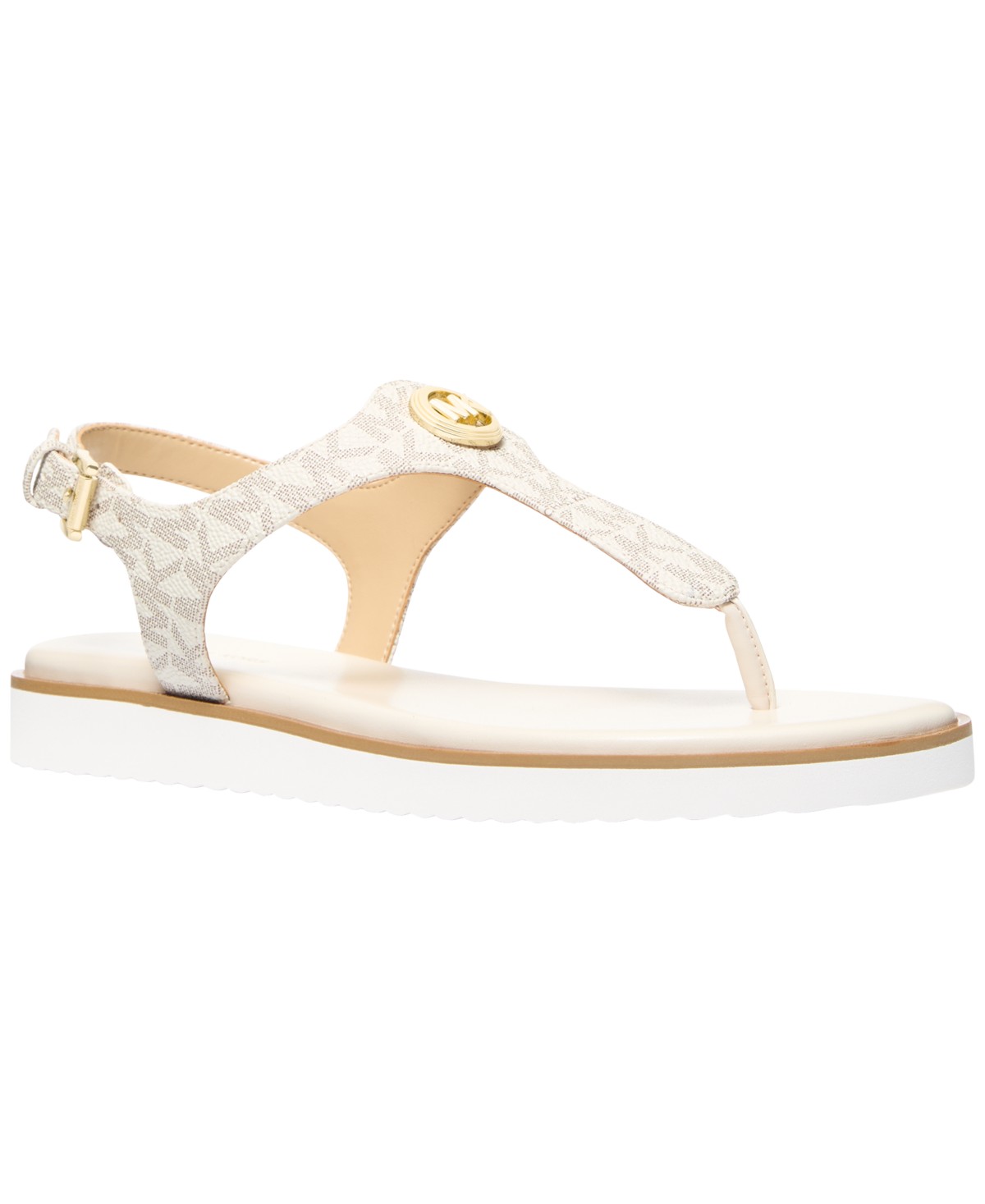 Женские сандалии MICHAEL Michael Kors Michael Kors Women's Val Thong Round Toe Flat Sandals — фото 1
