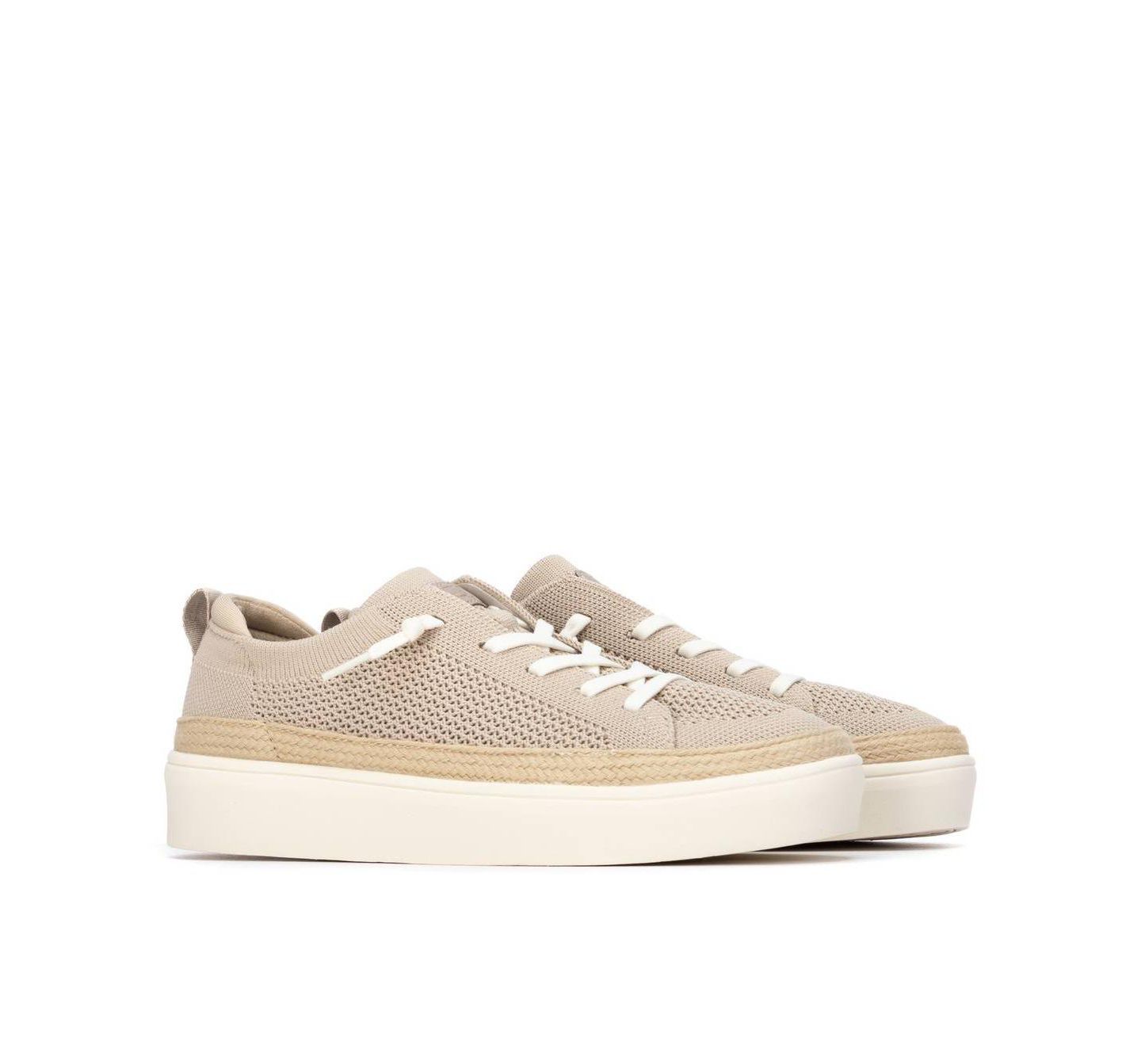 Женские кроссовки XTI Refresh Collection Casual Knit Lace-Up, цвет: Бежевый — фото 4