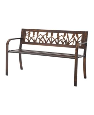 30-Inch Steel Frame Bench with Slatted Seat