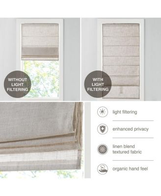 Linen Blend Total Blackout Flat Fold Cordless Roman Shade