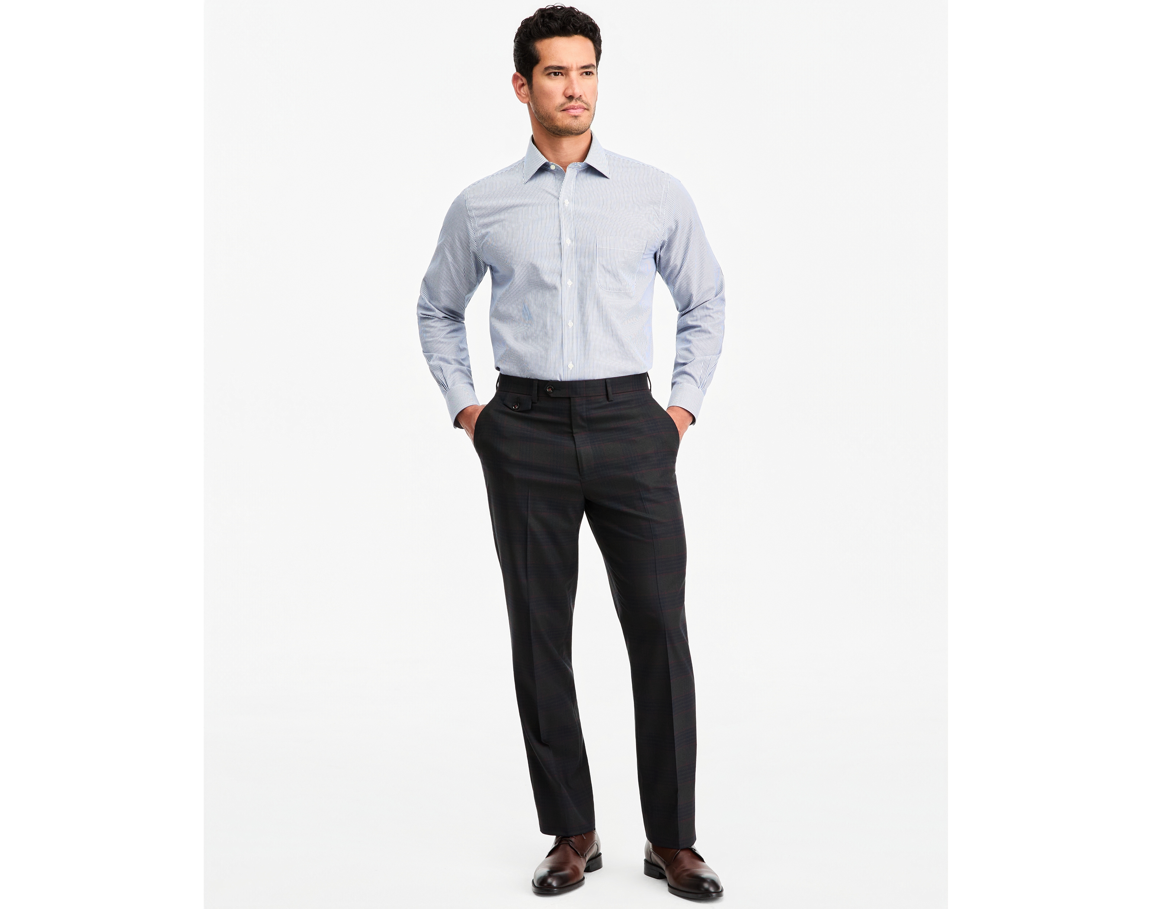 Tayion Collection Men's Classic-Fit Green Plaid Suit Separate Pants
