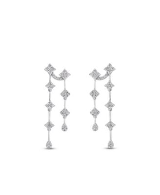 Diamond Double Drop Earrings (1 ct. t.w.) in 14k White Gold