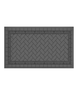 Cast Aluminum Patio Dining Table With Black Frame and Carved Texture on the Tabletop