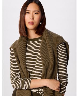 Women's Stripe Crew Neck Pocket Top