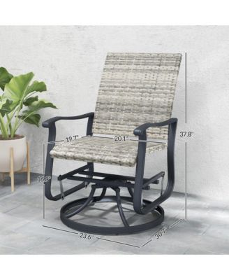 Outdoor Glider Chair Set Wicker Swivel Patio Glider