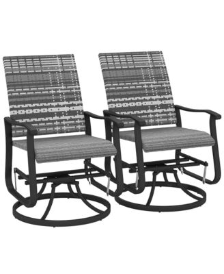Outdoor Glider Chair Set Wicker Swivel Patio Glider