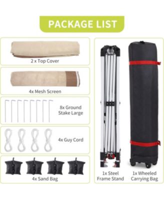 Pop Up Gazebo, Outdoor Canopy Tent with Mosquito Netting, Pop Up Canopy Tent with Curtains