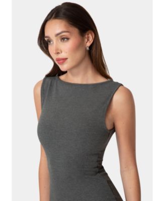 Women's Ribbed Boatneck Mini Dress