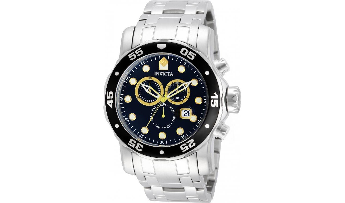 Мужские часы Invicta 10372 Pro Diver Quartz Chronograph Dial, цвет: Серебряный — фото 1
